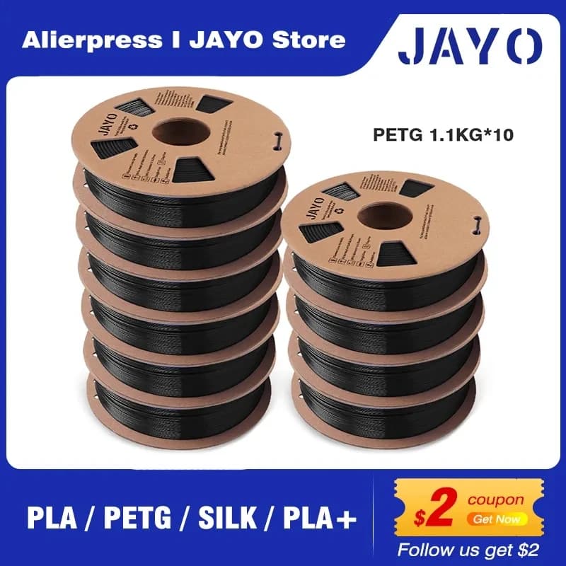 JAYO ABS/PLA META/PETG/SETA/TPU/Legno/Arcobaleno/Marmo Filament for 3D printer 1.75 mm 10 rolls of 3D printing materials for 3D printer