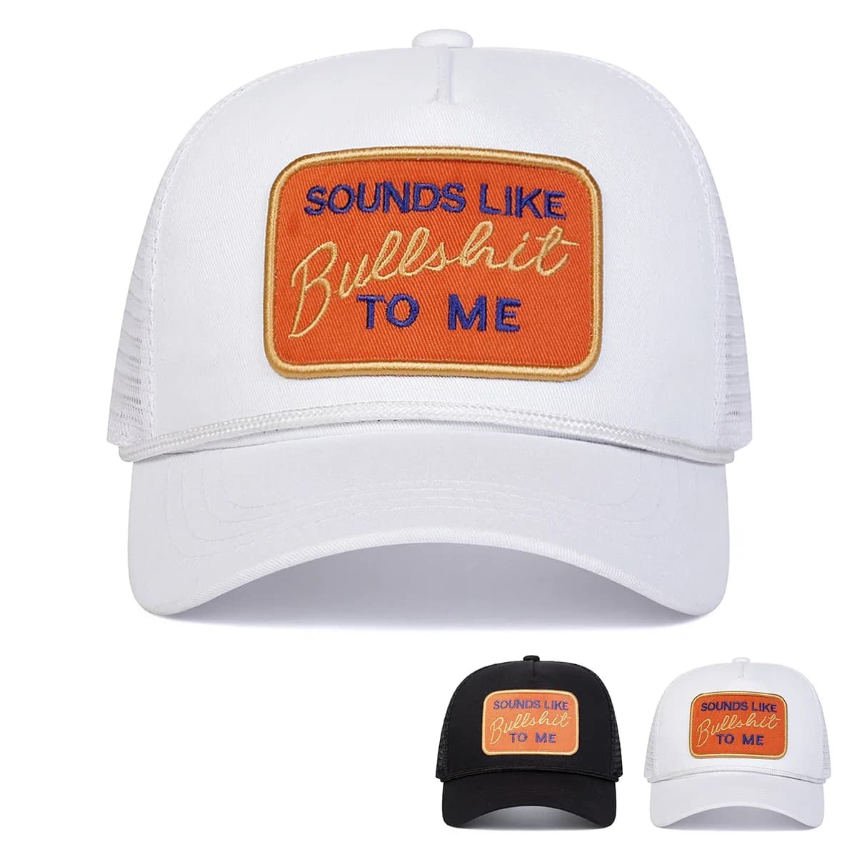 Unisex Baseball Hats with 'BULLSHIT' Embroidery, Solar Protection Summer Hats, Adjustable, Casual Trucker Style