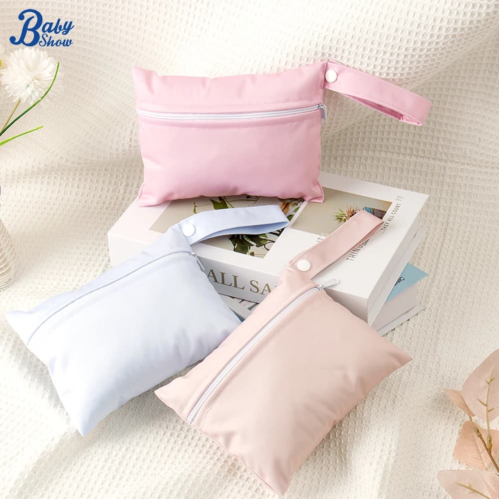 Babyshow 2pcs Mini Wet Bags Washable Reusable Sanitary Pads Storage Pouch Waterproof Swim Sport Travel Carry Bag