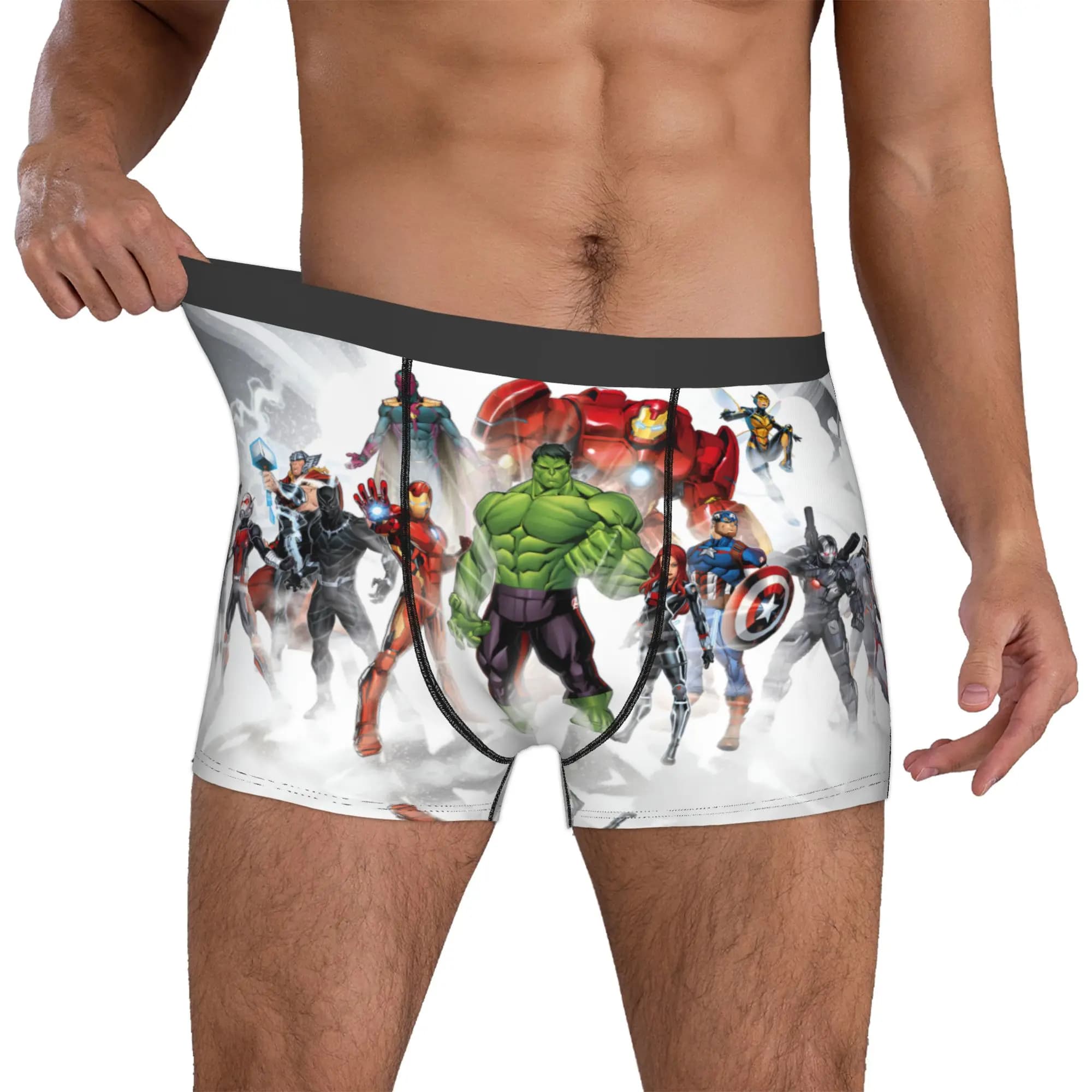 Boxer personalizzati A-Avengerss da uomo, slip superumani, biancheria intima, mutande alla moda