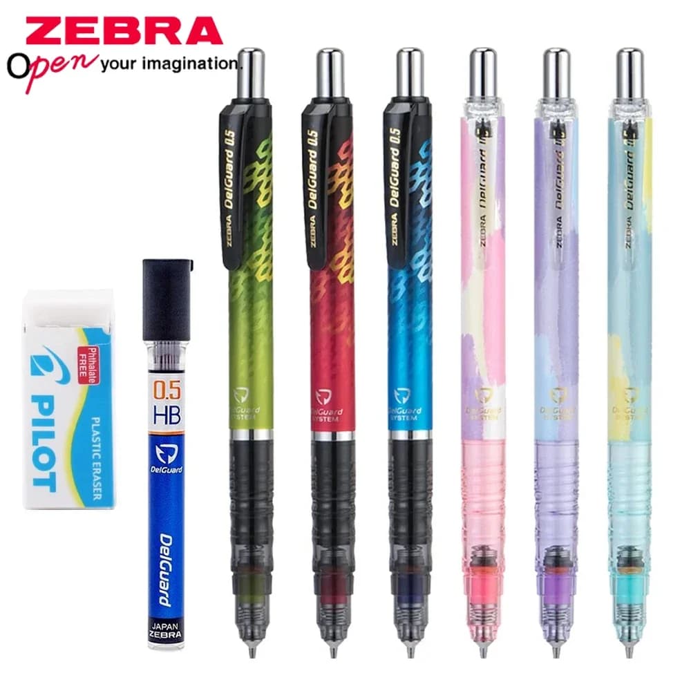 1pcs Zebra Delguard Mechanical Pencil and Refill Limited MA85 Low Center of Gravity 0.5mm Continuous Refill Painting Supplies