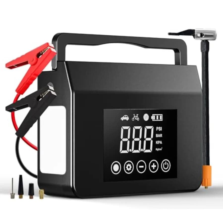 Avviatore portatile da 4000 A con compressore d'aria Alimentazione a batteria per auto da 12 V per tutti i veicoli a gas e diesel da 8 litri Include 150 PSI