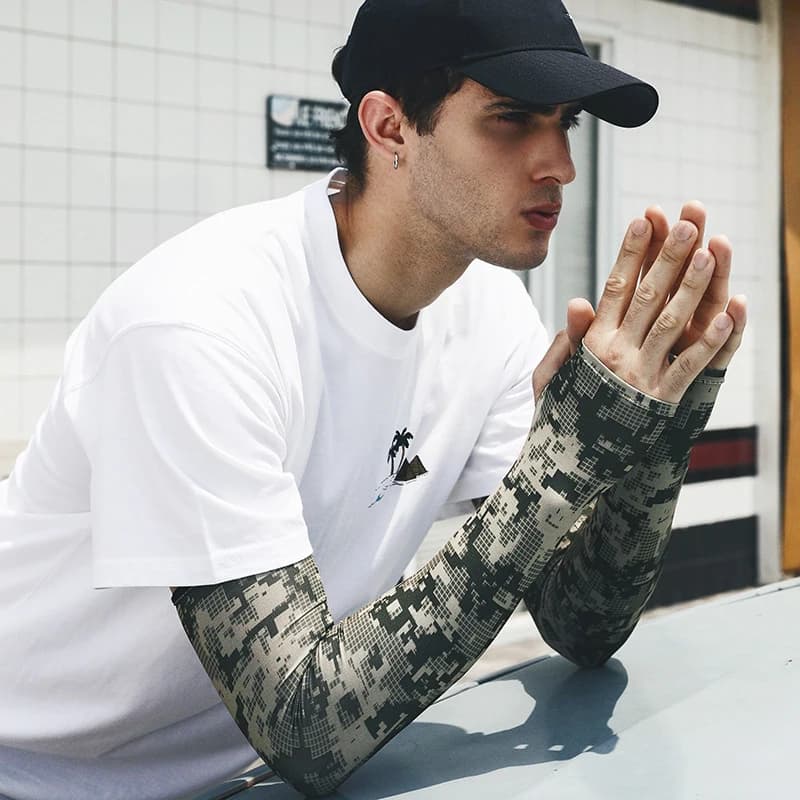 Men's UV Solar Arm Sleeve In Ice Silk Long Sleeve Outdoor Fishing Sun Protector Solar Sports Cycling Arm Cover For Men