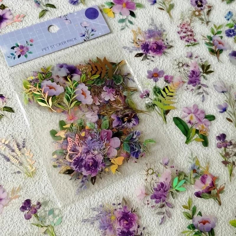 40Pcs Roaming Dreams Vintage INS Floral Plant Stickers Aesthetic Decorative Labels DIY Scrapbooking Diary Album Journal Craft Stationery Supplies
