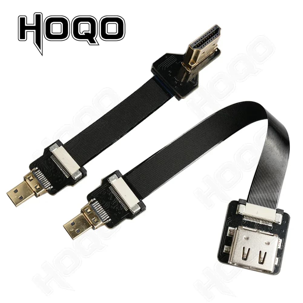 Cavo piatto flessibile con connettore compatibile HDMI FPV a nastro per Raspberry Pi 4 Micro HD/Mini HD a HD femmina 20 pin FFC