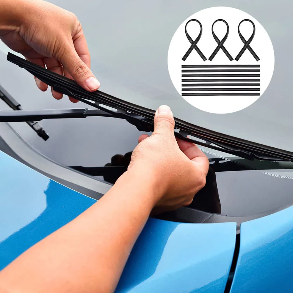 10 Pezzi Ricambi Tergicristallo Senza Telaio, Facili da Installare, Strisce di Gomma per Tergicristallo Auto per Tutte le Condizioni Atmosferiche