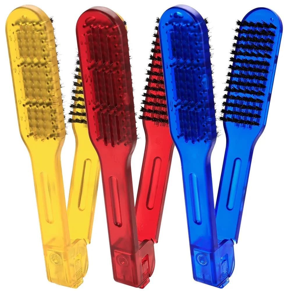 Multifunctional V brush with double antistatic face for hair care, hairdresser comb, anti-slip hair plate