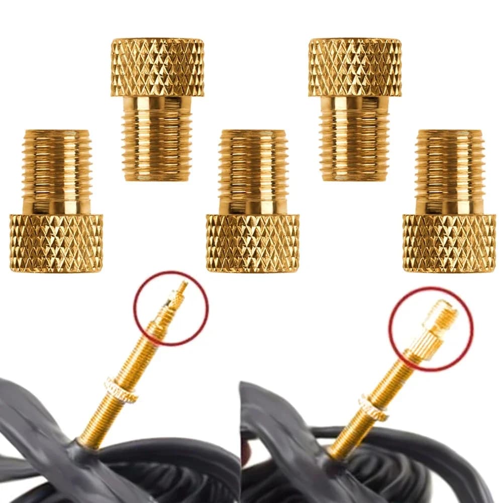 Adattatore per valvola bici 4/5 pz, convertitore da Presta a Schrader, in rame, per pompa e valvola pneumatici, accessorio per bicicletta