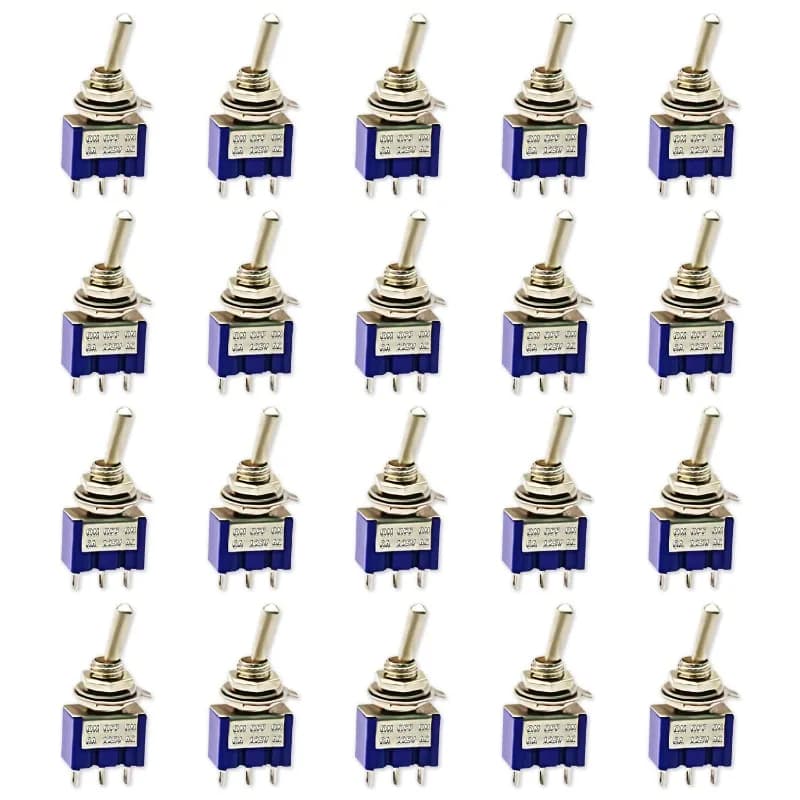 20 Pz SPDT Mini Interruttore A Levetta ON/Off/ON 3 Pin 3 Posizione Micro Interruttore A Levetta AC 6A/125 V 3A/250 V Giunto Singolo per Arduino MTS-10