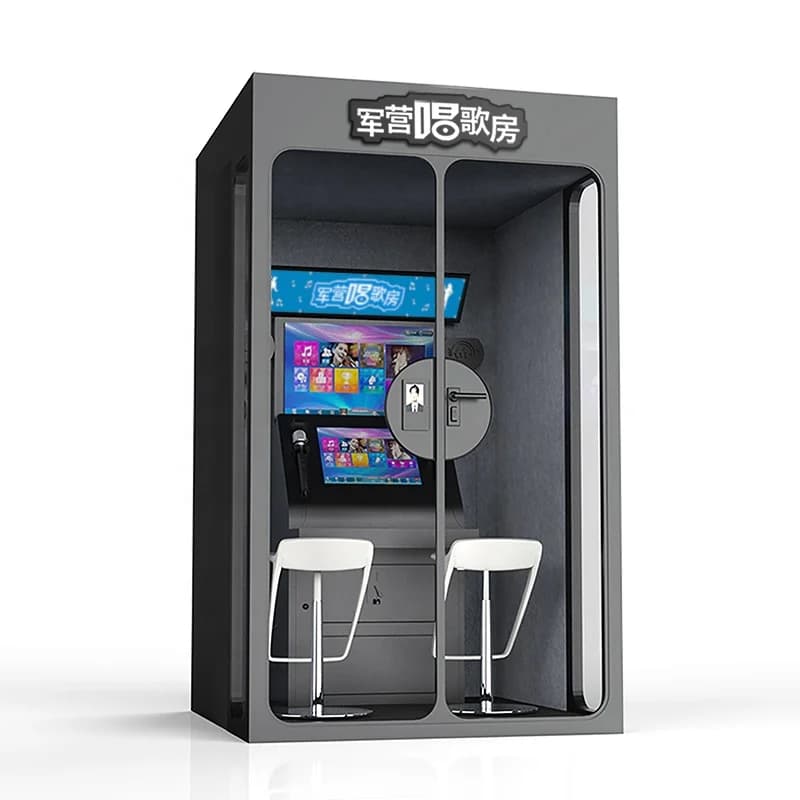 Modern Design Self-Service Mini Karaoke Room Pod Indoor Soundproof Kiosk Touch Screen Personal Singing Machine Home Office 2