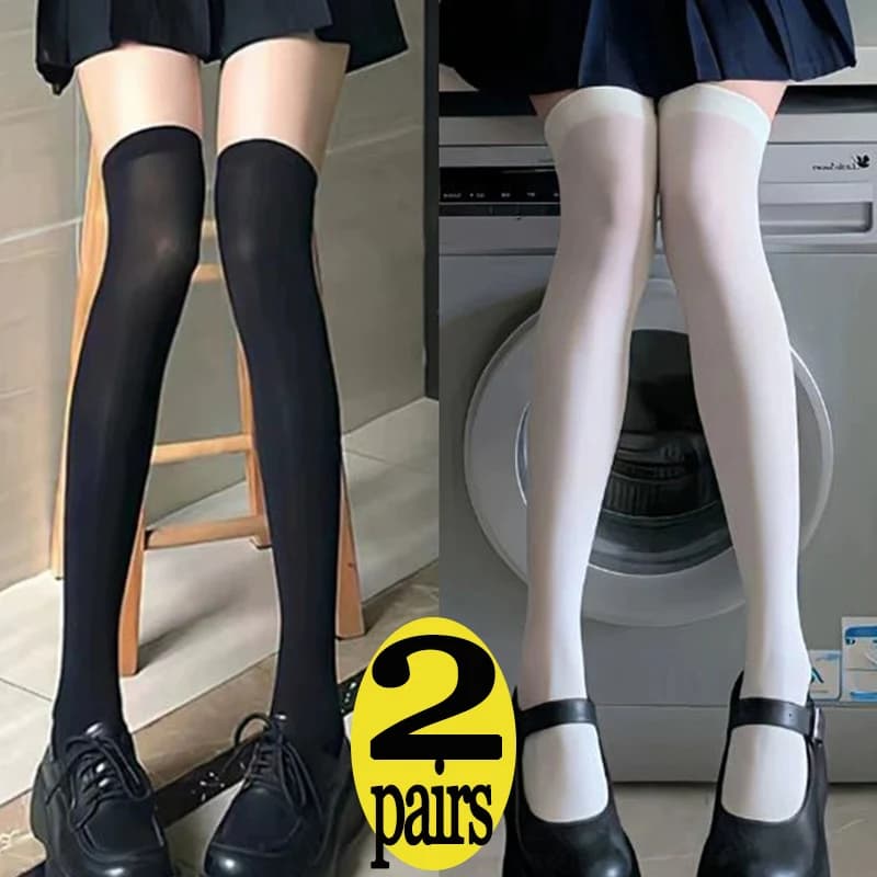 1/2 pairs of long socks above the women's knee, sexy, nylon, calf socks, knee socks, leggings, JK Lolita Cosplay