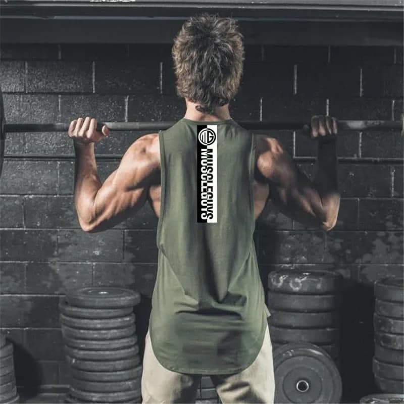 Nuove canotte sportive per bodybuilding da palestra Canotte muscolari fitness da uomo T-shirt senza maniche traspiranti larghe estive Canottiera in cotone