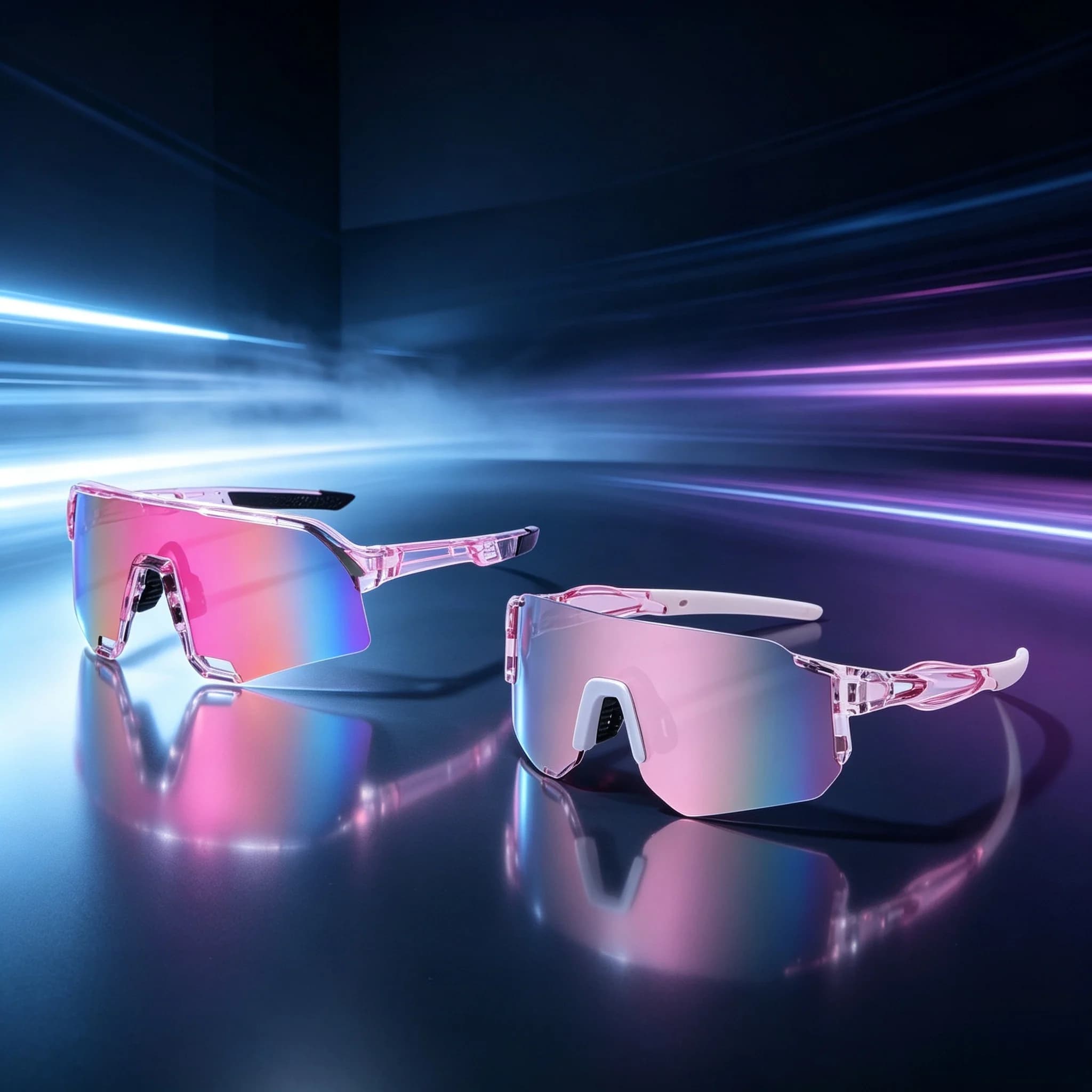 2PCS New Square Ski Big Sunglasses Men Riding Sunglasses Driving Glasses Outdoor Sports Women Riding Sunglasses