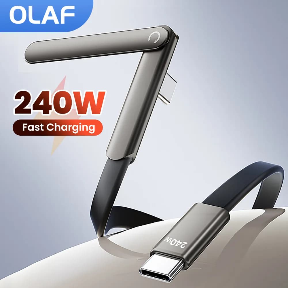 Cavo USB C a USB C 2 in 1 da 240W per Ricarica Super Veloce e Trasferimento Dati, Cavo di Ricarica per Gaming per iPhone 17 16 con Supporto Pieghevole per Telefono