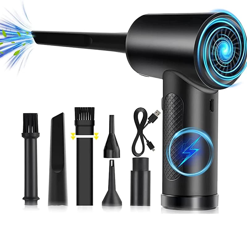 Electric Wireless Spool Air Compressed Fan Gun 51000RPM Type-C Spool for Computer Keyboard PC Clean Gadget Ventilator