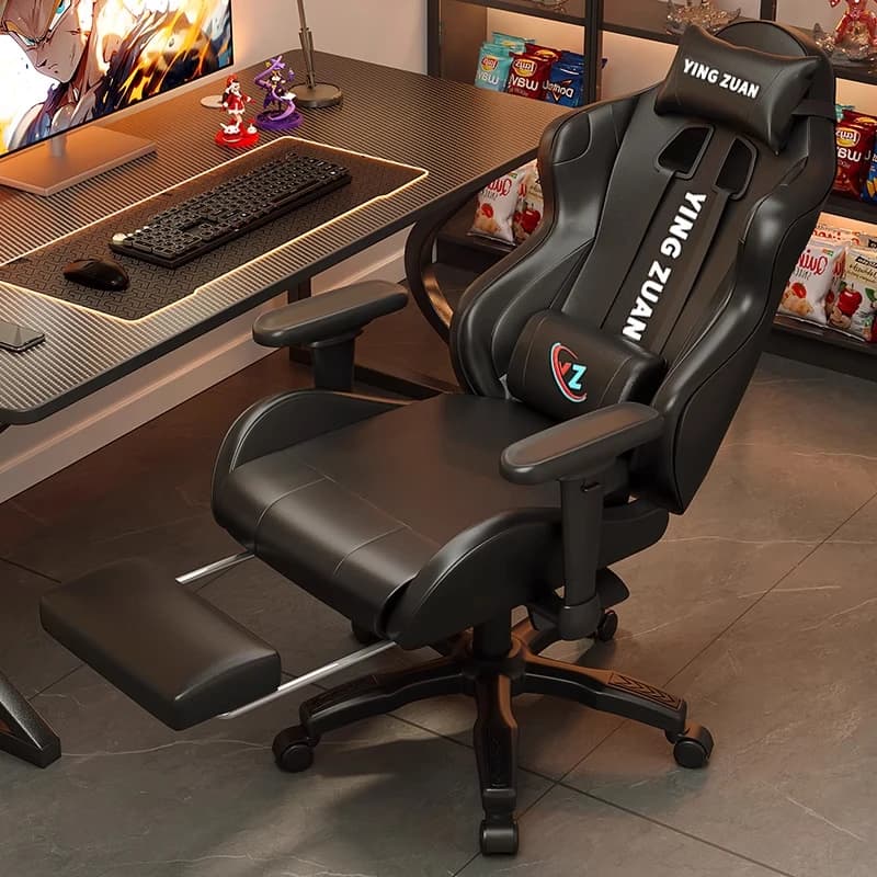 Poggiapiedi Schienale Sedia da ufficio Playseat Sedia da ufficio moderna ergonomica in pelle Braccio per computer Lettura Silla Oficina Mobili per la casa