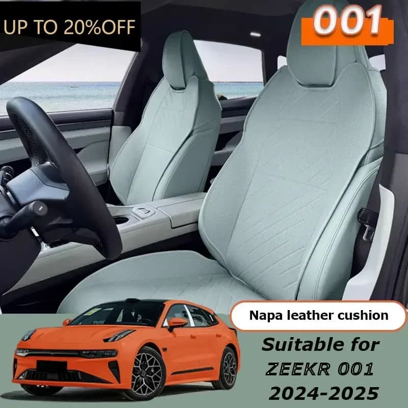 NEW! For ZEEKR 001 2024 2025 Car Seat cushion Driver seat cushion Anti-slip headrest Pad Nappa Breathable cover four seasons