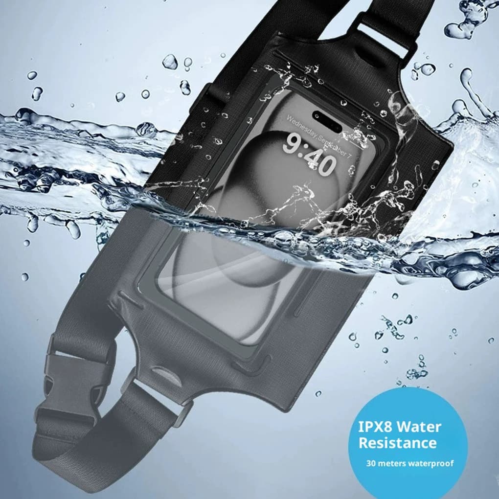 Waterproof PVC Cell Phone Bag with Adjustable Waist Waist Belt For Beach Swimming And Snorkeling