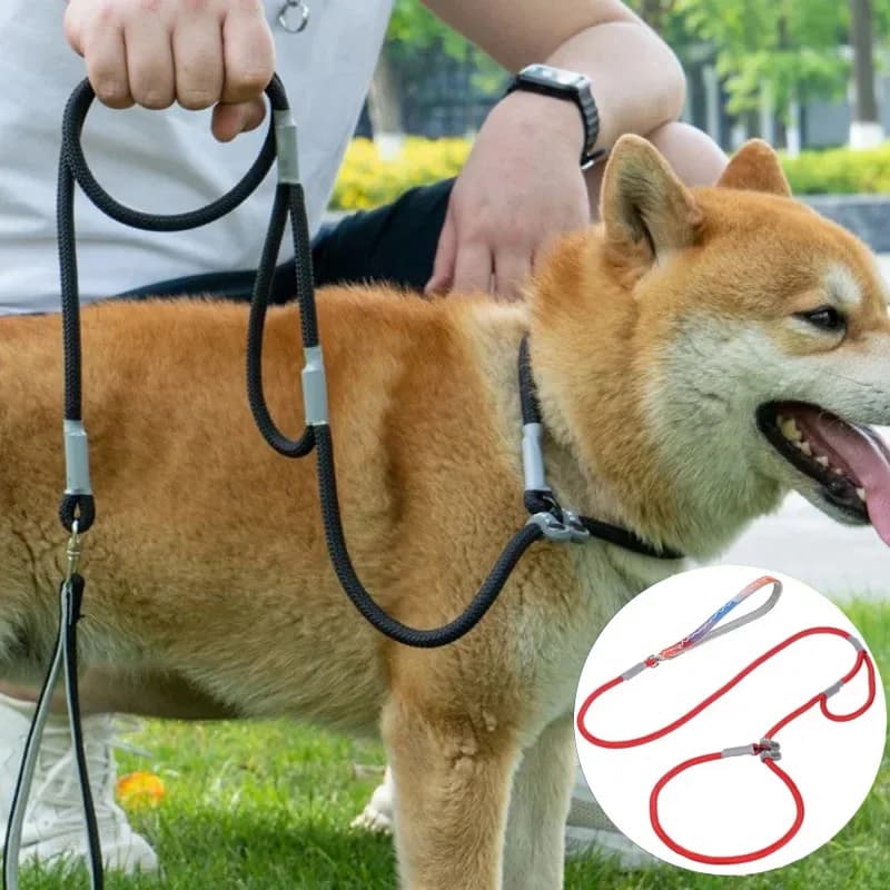 Military Grade Dog Drive Anti-slip Chain Double Handle Nylon Corda No traction for pets Traction rope for pets Resistant pets for dogs ML