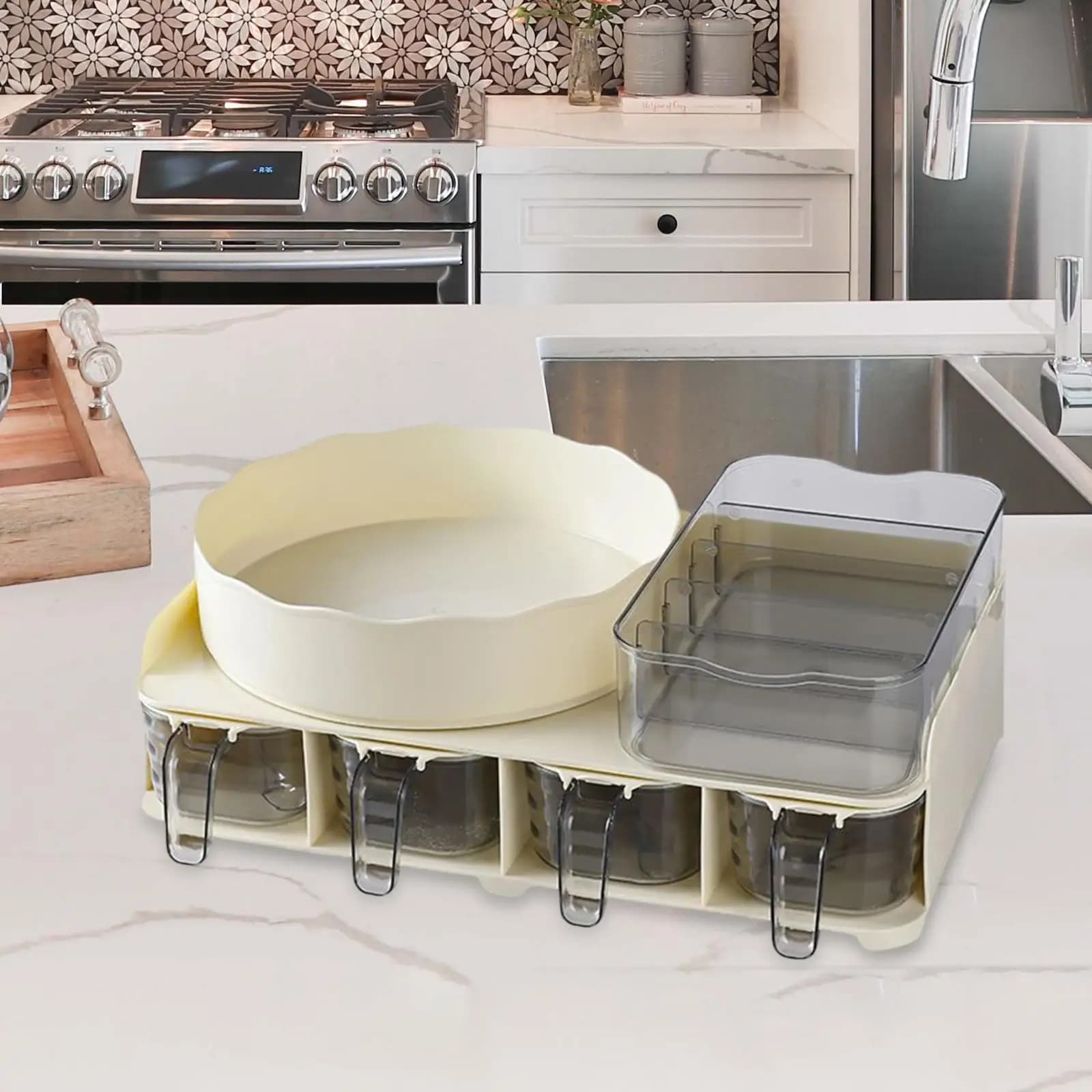 Set di barattoli per spezie e scaffali da appoggio, barattoli per condimenti per la sala da pranzo, armadietti per la casa