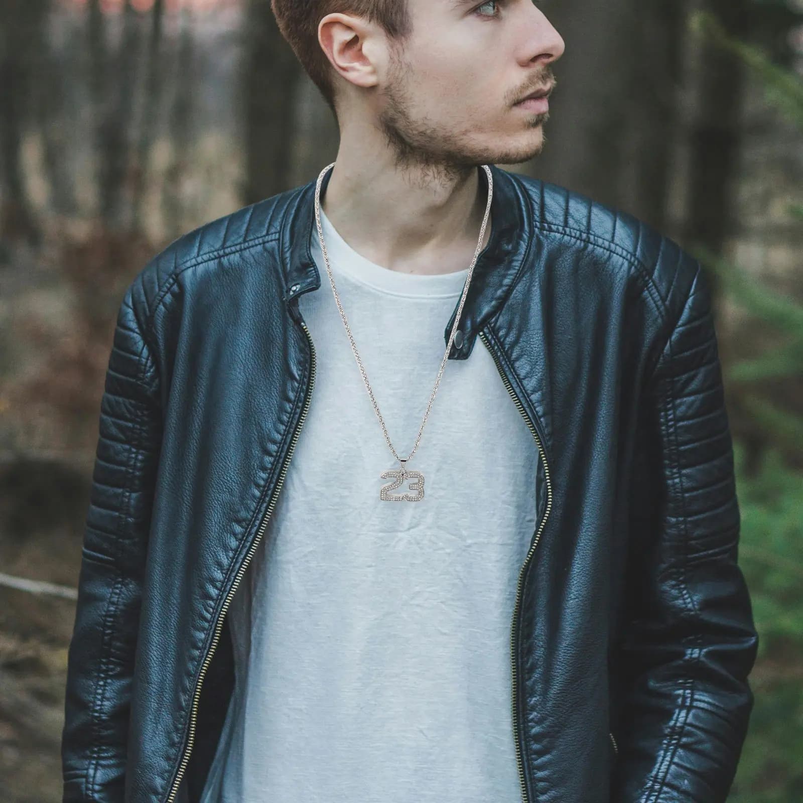 Men Alloy Necklace Number 23 Pendant Sports Theme Neck Chain Fashionable Comfortable Gift for Him Birthday Christmas