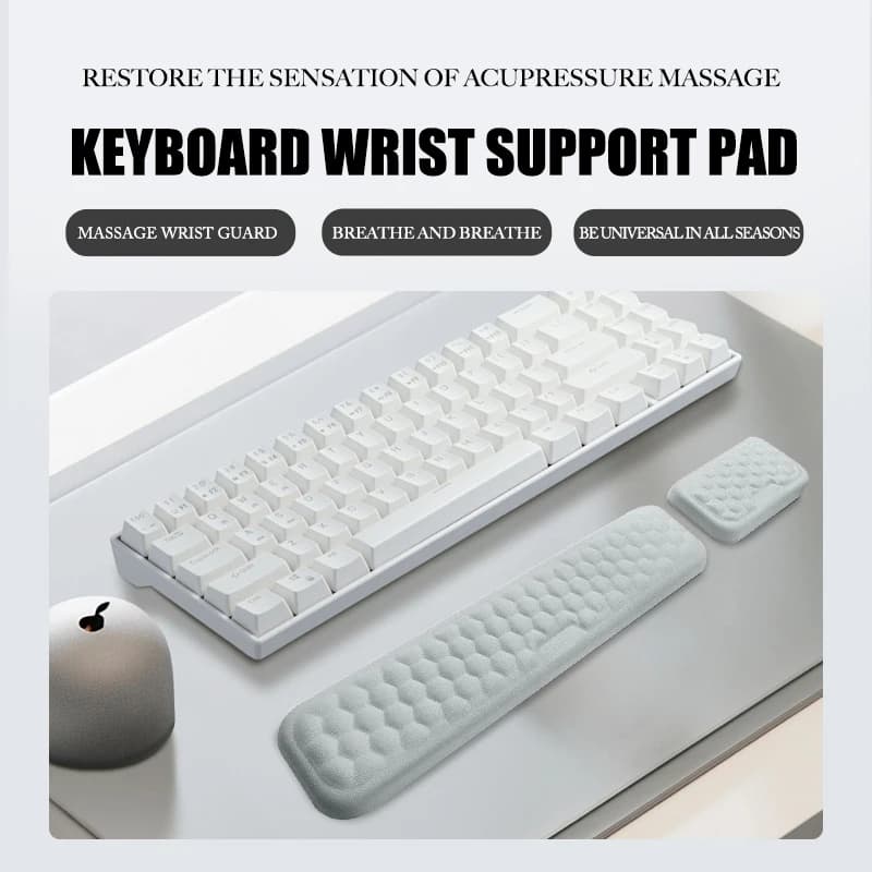 Poggiapolsi Ergonomico in Memory Foam per Tastiera con Texture Massaggiante, Supporto Comodo per Polso per Ufficio e Gaming