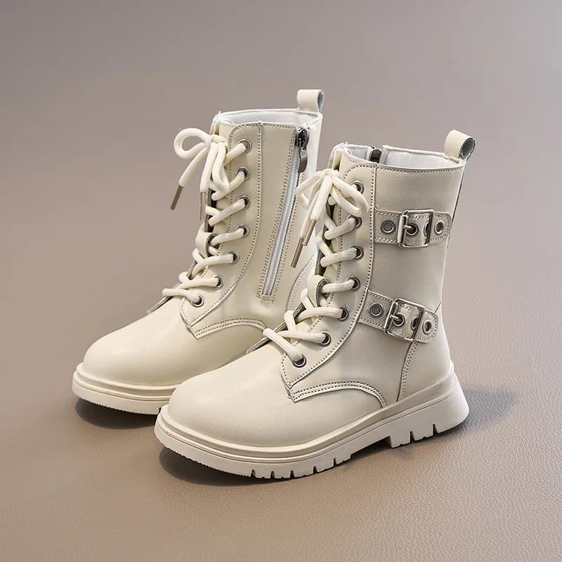 Scarpe casual in pelle casual antiscivolo morbide e comode chic Autunno Inverno Nuovi stivali corti per bambini per ragazze