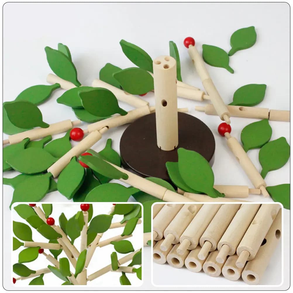 Set di Puzzle 3D in Legno a Forma di Albero, Gioco Educativo Creativo per Bambini, Interazione Genitore-Figlio, Giocattoli Componibili