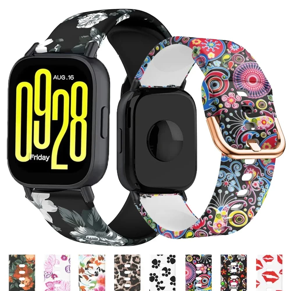 Cinturini in silicone stampati per Redmi Watch 5 lite Cinturino sportivo per Xiaomi Mi Watch5 Bracciale attivo 18mm 20-22mm accessori