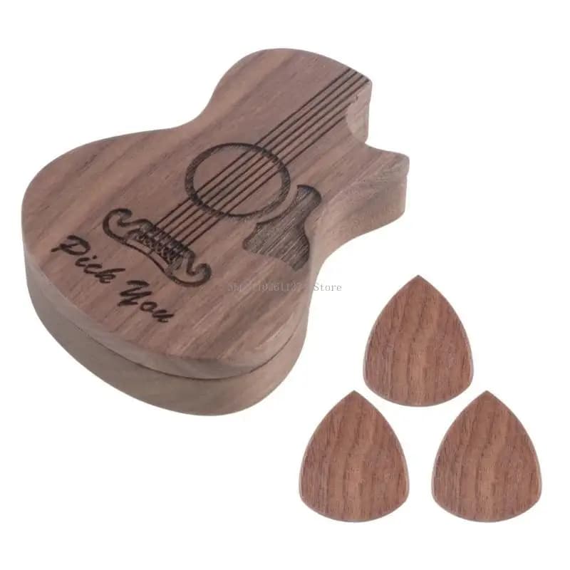 Guitar Pick Storage Box Container Rotating Open Guitar Plectrums Cases Guitar Pick Collector Guitar Accessories