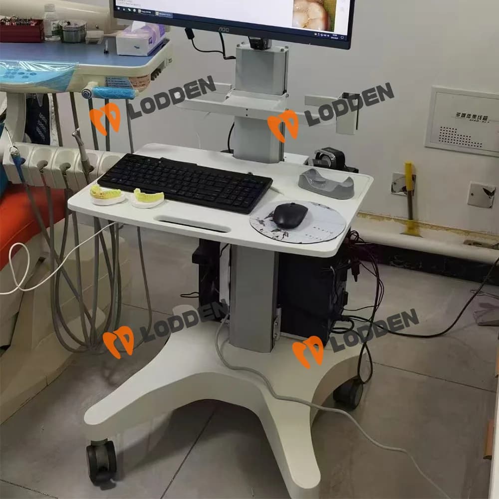 Carrello medico dentale con pallet per laptop e supporto per scanner orale, carrello per clinica odontoiatrica per carrello ausiliario per ospedale clinico OC-3