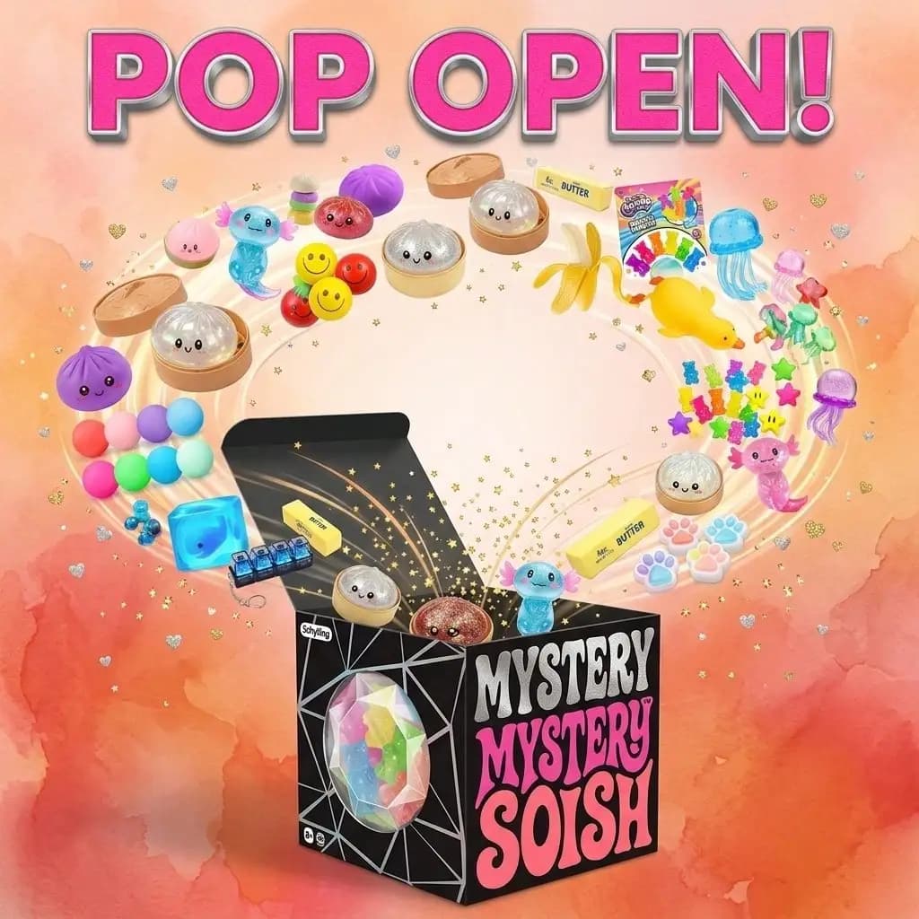 Mystery Squish Blind Box - Giocattolo Sensoriale a Sorpresa, Antistress e Antiansia, Simpatico Squishy a Sorpresa per Bambini, Adolescenti e Adulti, Gadget per Feste