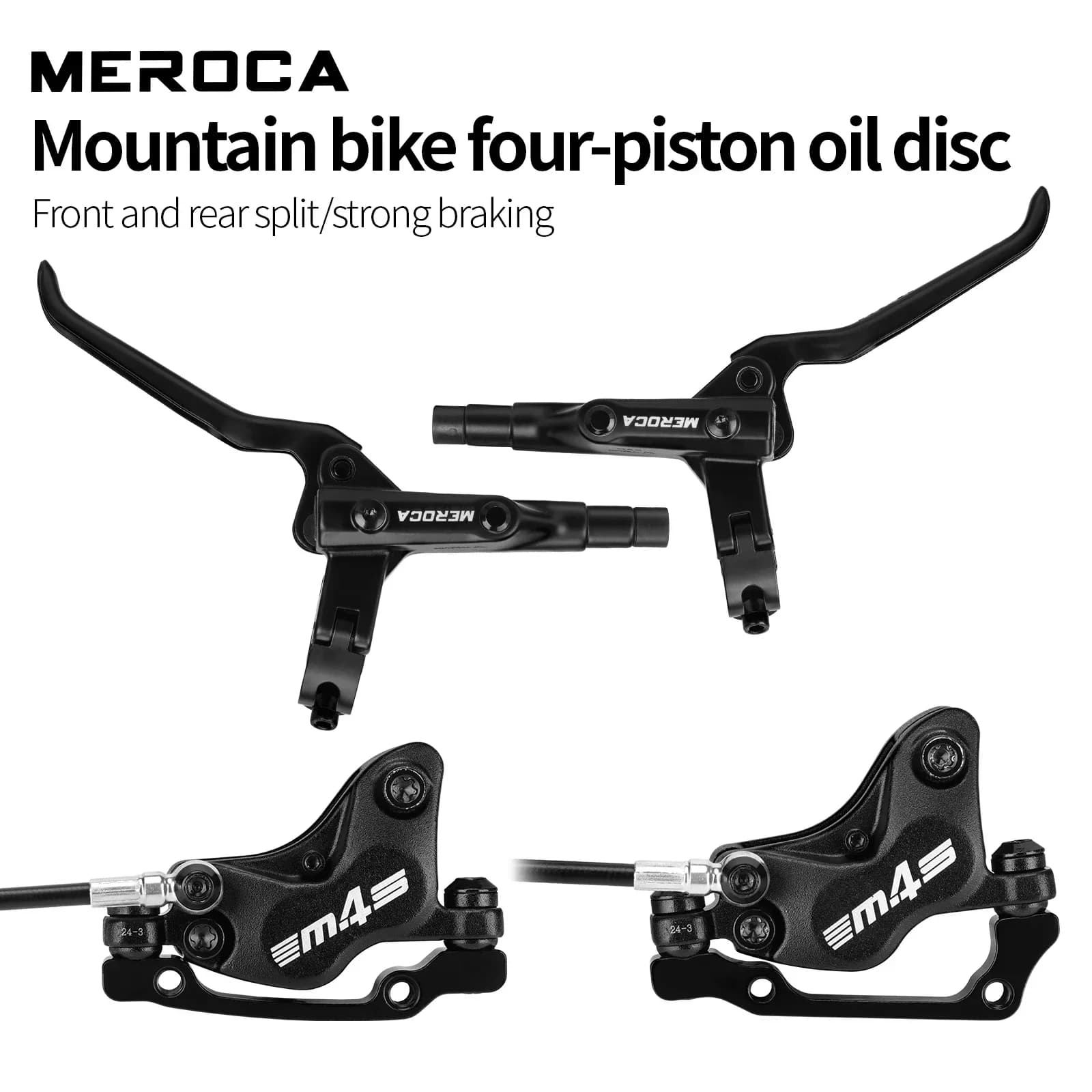MEROCA M4S tubo dell'olio del freno idraulico della bicicletta di tipo Split a 4 pistoncini anteriore 850mm posteriore 1600mm di lunghezza per i freni della Mountain Bike