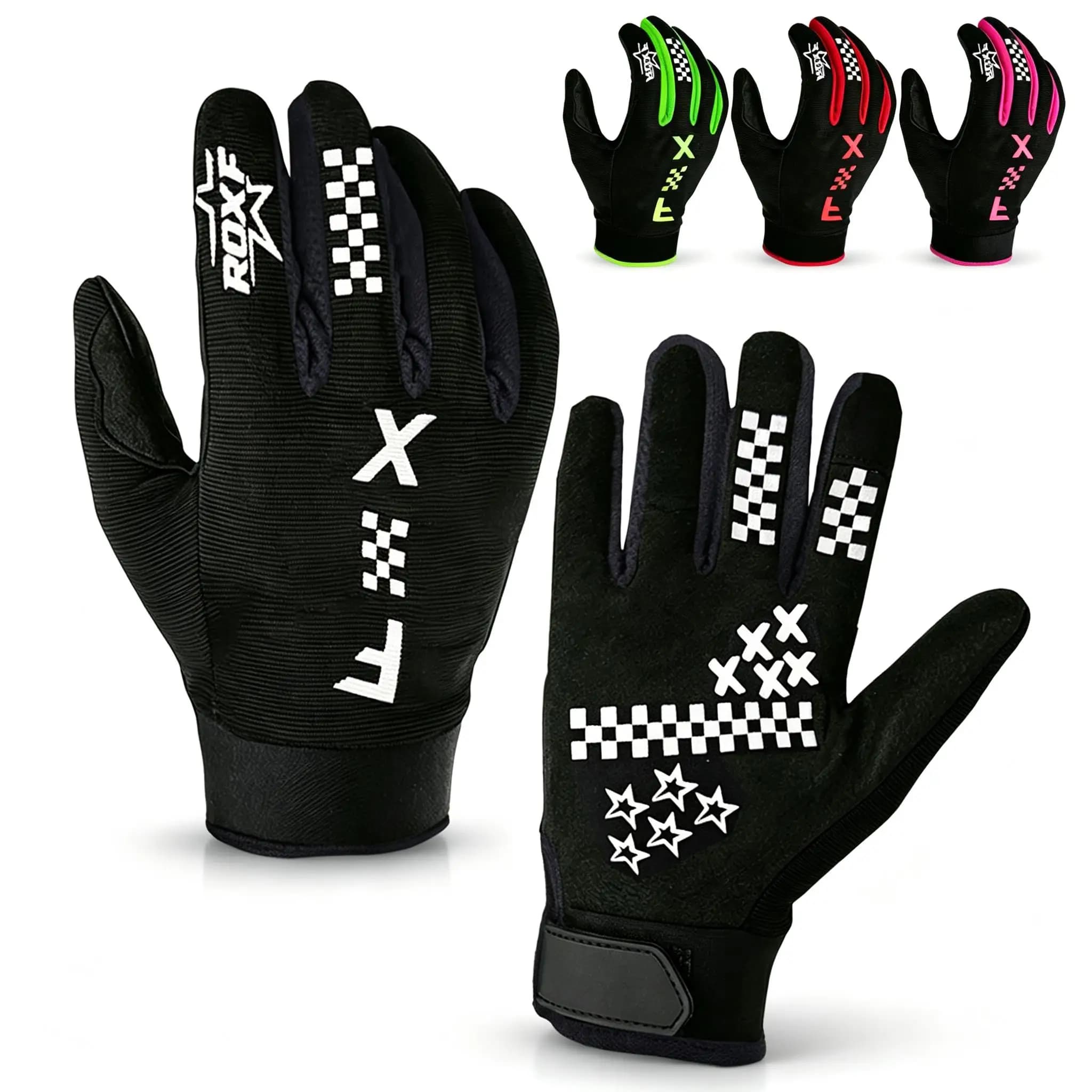 Riding Protective Full Finger Gloves,Adjustable Wrist Touch Screen Gloves for Dirt Bike Road Bike Long‑Distance Cycling