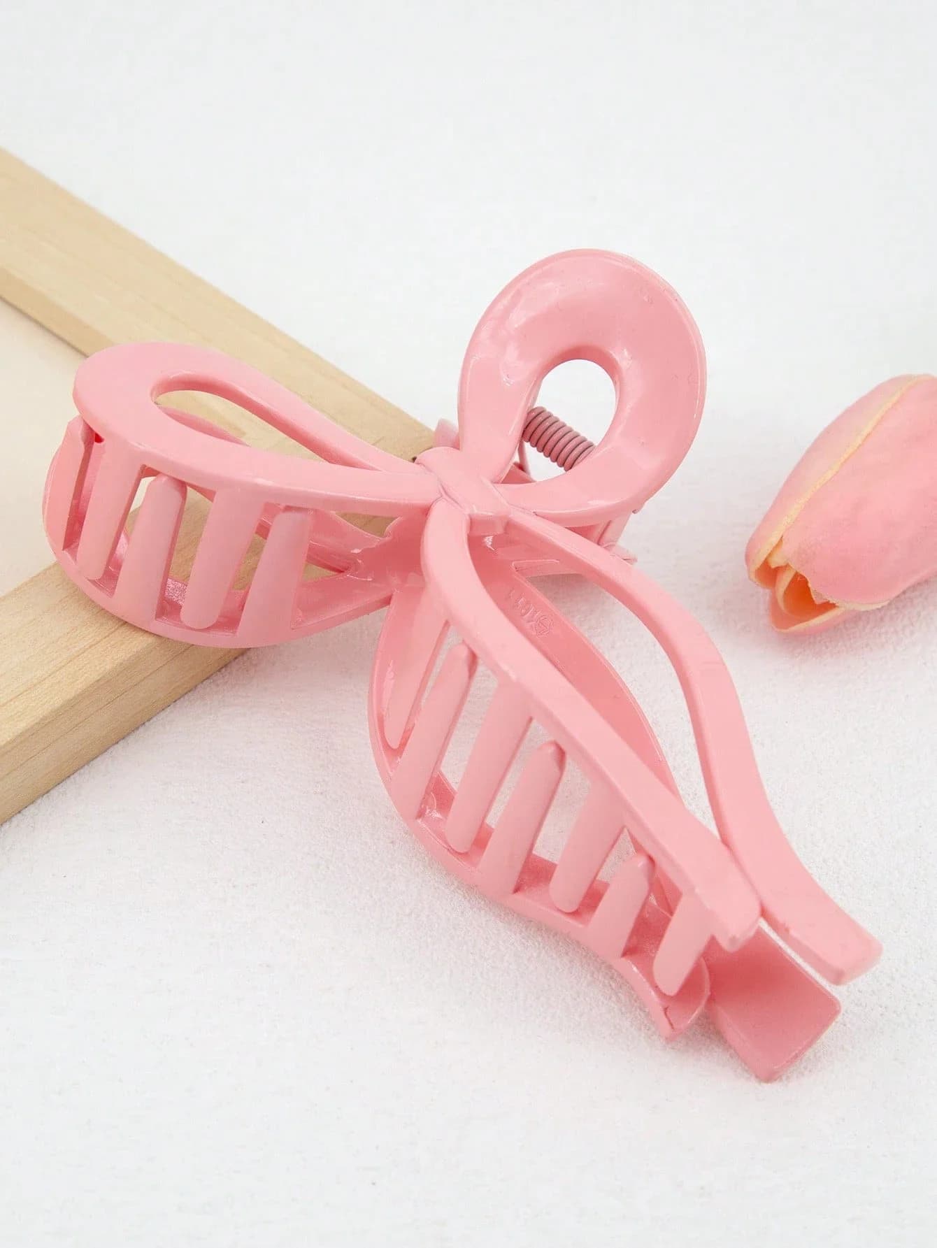 Fermaglio per capelli con fiocco rosa per donna, accessorio di moda per uso quotidiano