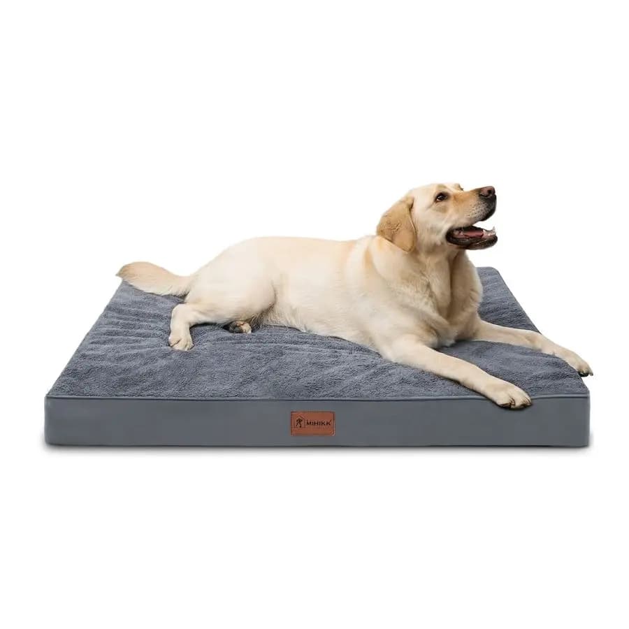 Cuccia per Cani Extra Large Impermeabile Ortopedica per Gabbia con Rivestimento Rimovibile e Lavabile, Materassino in Schiuma EggCrate Antiscivolo per Animali Domestici
