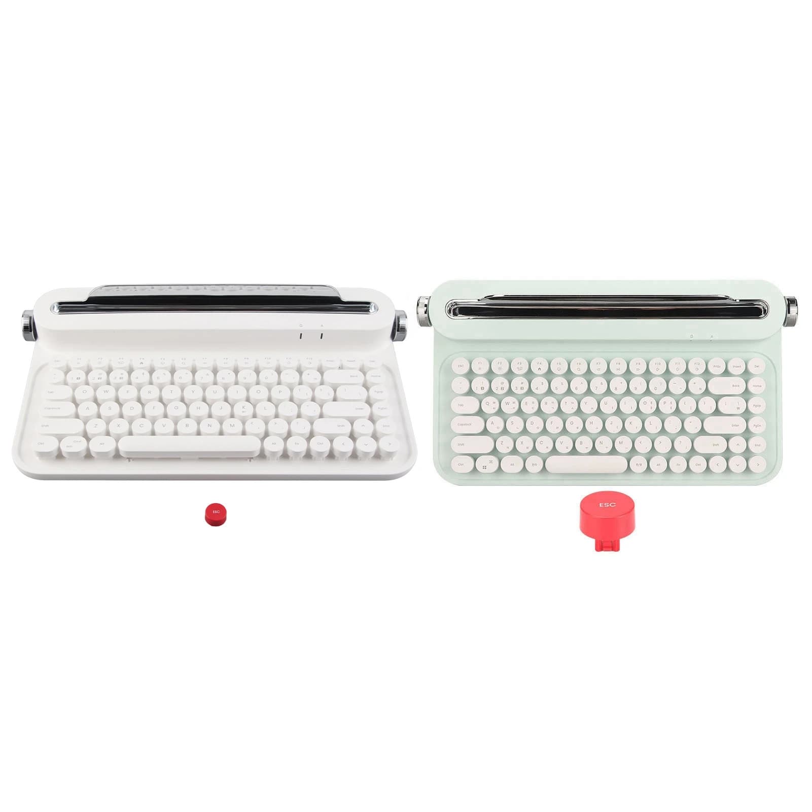 Tastiera Bluetooth vintage da 1 pezzo, tastiera wireless portatile a 86 tasti con supporto integrato per Windows, Android e iOS
