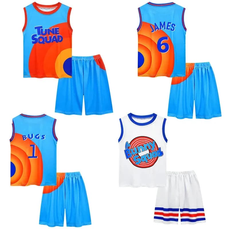 Maglia Space Jam 2 James Tune Squad Maglia da basket Gilet Pantaloncini Tuta Uniforme Roupas Set sportivo