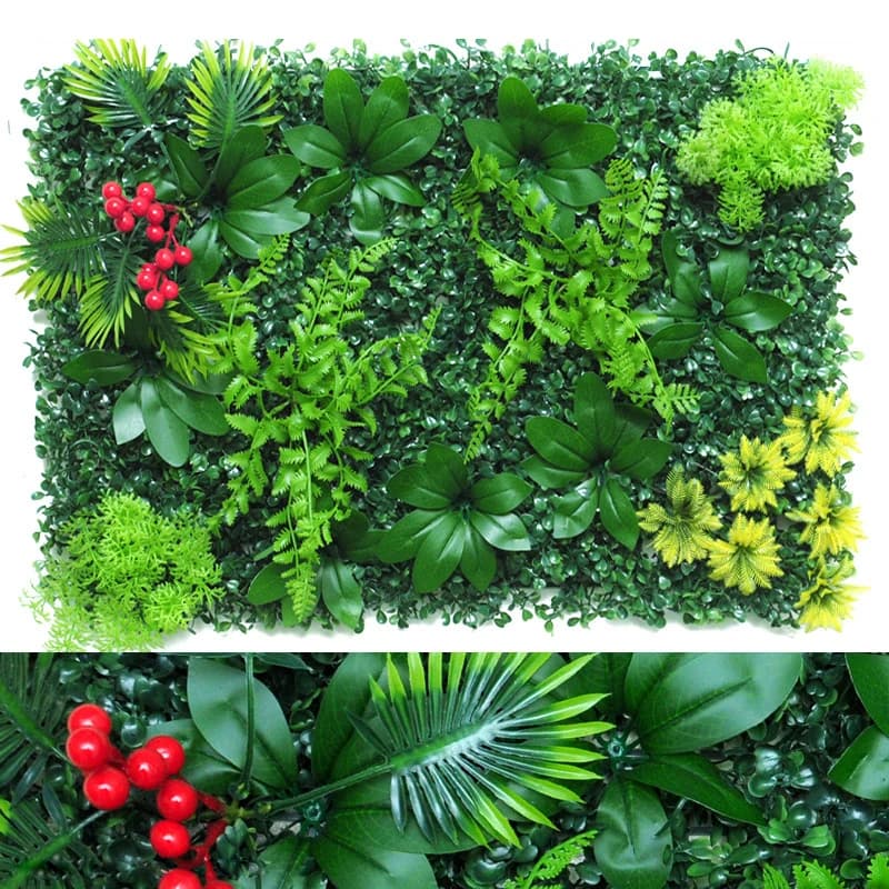1/3x Artificial Wall Plant Reusable Plastic Hanging Grass Background Wall Panel Fin Plant Appeal Decor For Home Garden