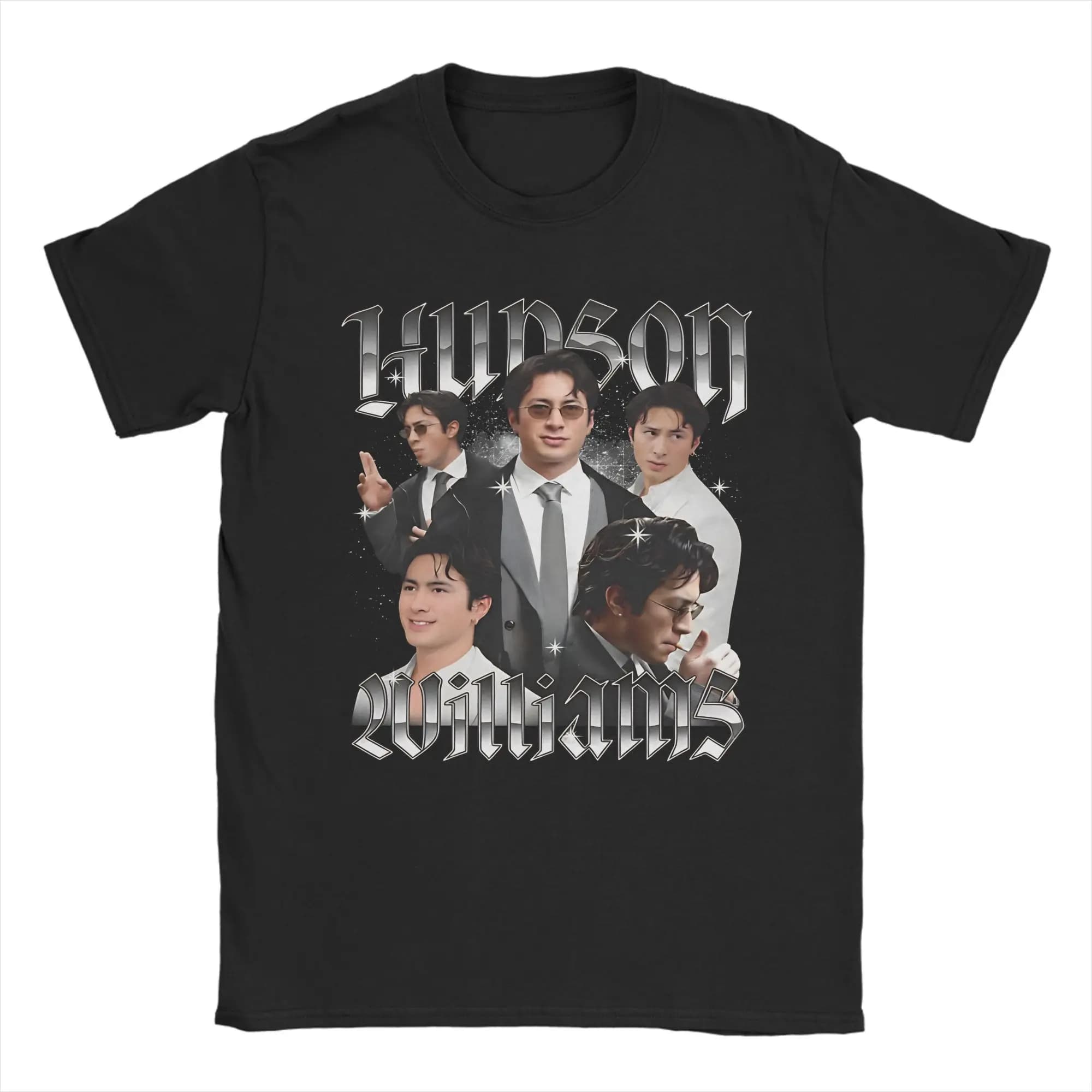 T-shirt streetwear Hudson Williams, attore canadese, in cotone, per uomo, estiva, stile Y2K, casual, a maniche corte