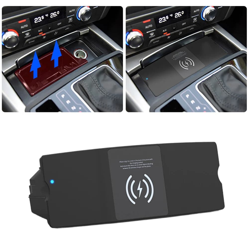 Wireless Charger for Auto A6 A7 S6 RS7, Quick Charging 15W, Phone Support, Interior Accessories