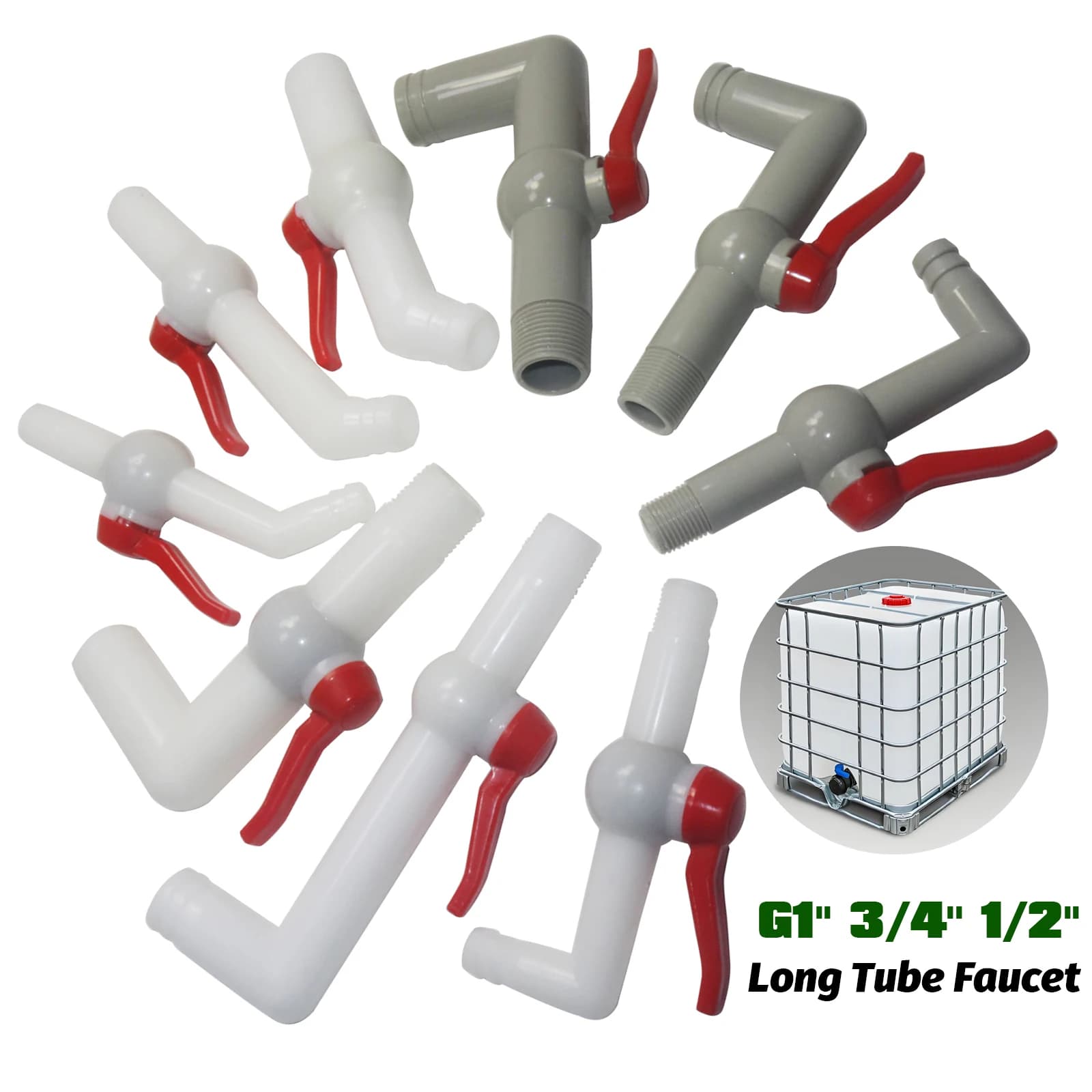 G1 '' 3/4 '' 1/2 '' Faucet IBC reservoir water cube adaptor valve fittings Garden irrigation connectors Easy to use hose switch taps