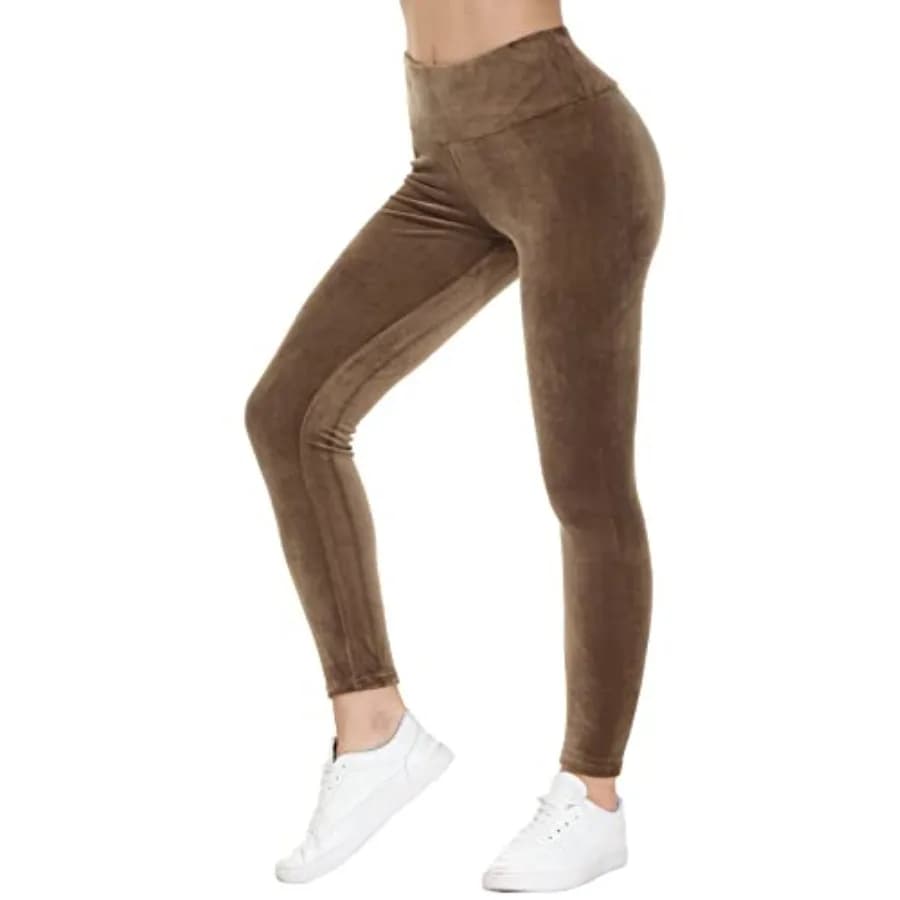 COZZIPLUS Leggings in Velluto per Donna - Leggings Elasticizzati a Vita Alta in Morbido Velluto