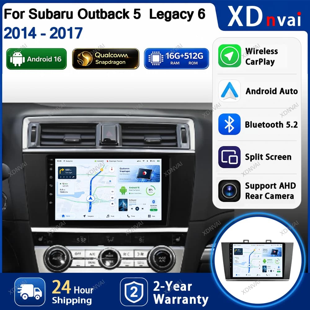Android 16 For Subaru Outback 5 2014 - 2018 Legacy 6 2014 - 2017 Car Radio Multimedia Navigation GPS Autoradio 5G WIFI Carplay