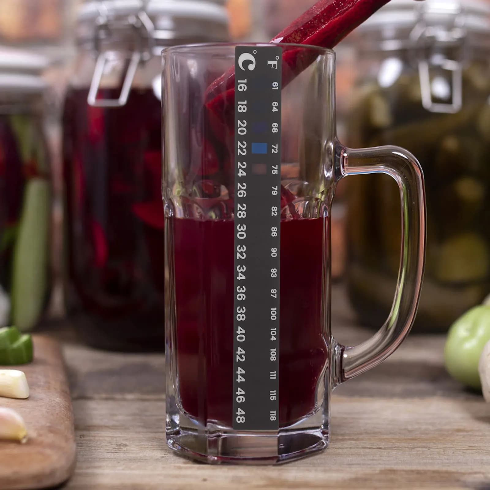 Set di 3 Termometri Adesivi per Fermentazione, Strisce di Misurazione della Temperatura Precise con Cambio Colore per Barattoli di Fermentazione