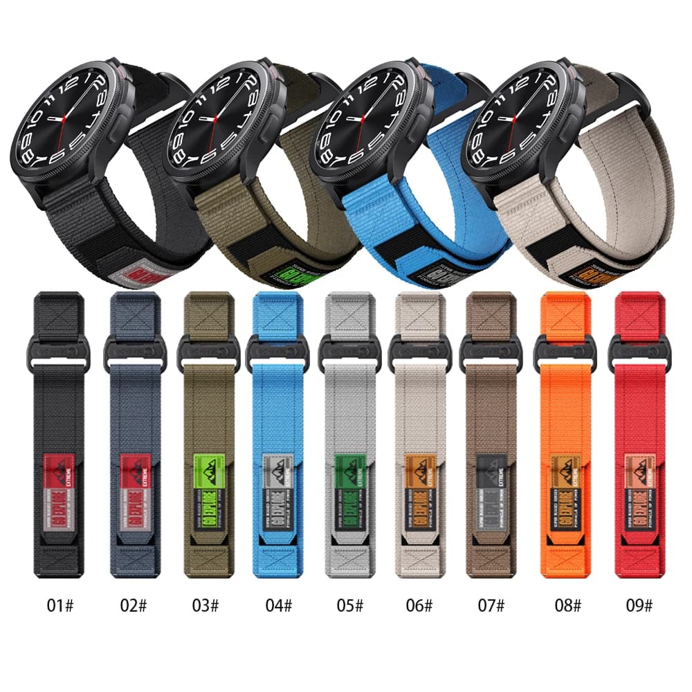 Cinturino in Nylon con Velcro da 20mm 22mm per Huawei GT5/GT4/GT3, Cinturino per Orologio in Nylon Intrecciato con Velcro per Esterni