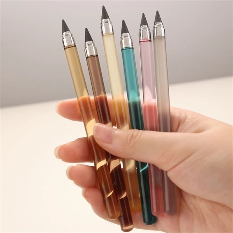 2 Pcs/Set ReusableEternal Pencil HB Unlimited Writing Pencil Everlasting Pencil Inkless Pencil Sketch Tool for Writing F19E