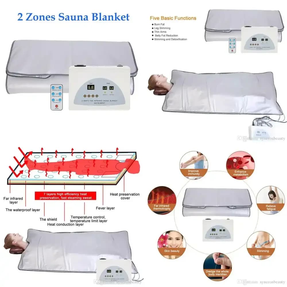 Coperta Sauna per Perdita di Peso, Modellamento del Corpo, Brucia Calorie, Terapia Detox, Sudorazione, Riscaldamento Portatile per il Benessere