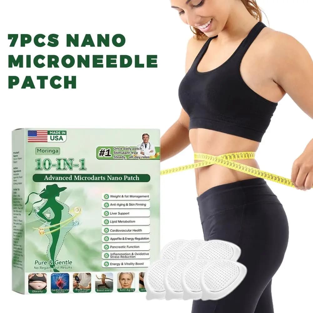 1/5Box 7PCS Moringa 10-in-1 Nano Microneedle Firming Patch for Women Men Body Slimming Sticker WeightLoss Energy Boost BodyStick