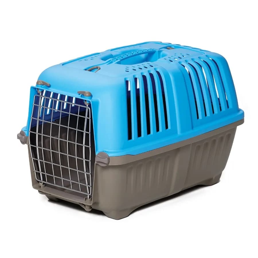19 inch Spree Travel Pet Carrier for Dog or Cat with Steel Door Blue